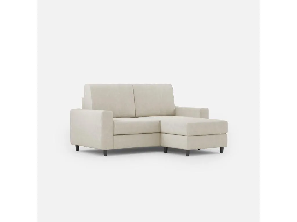 Sofá Biocasahogar de 2 plazas (60 cm por asiento) con puf dimensiones L.148 x P.155 cm color leche LW0219158