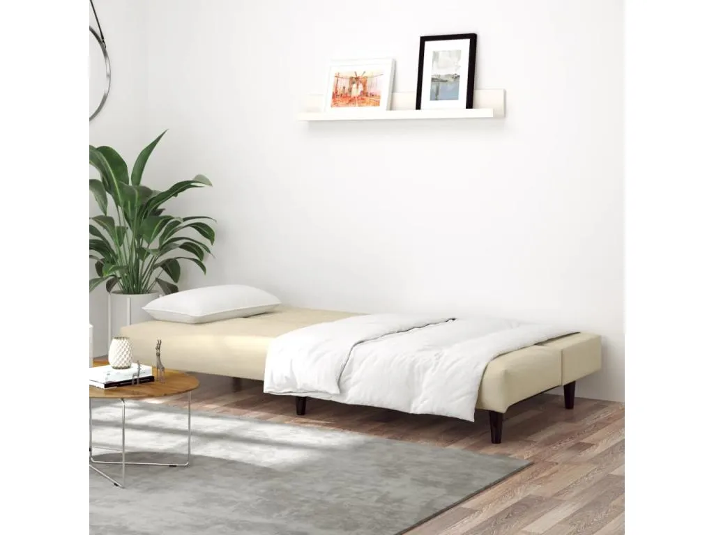 Sofá cama de 2 plazas terciopelo color crema