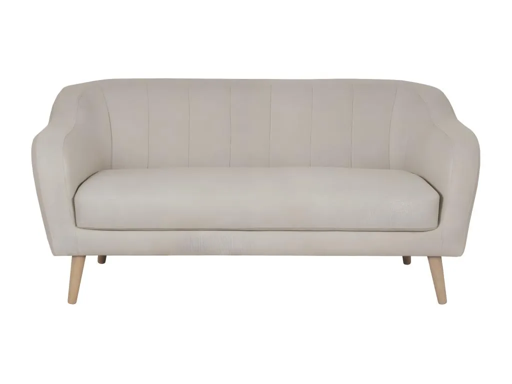 Sofá 3 plazas estilo nórdico de tela beige natural y Hogarsens
