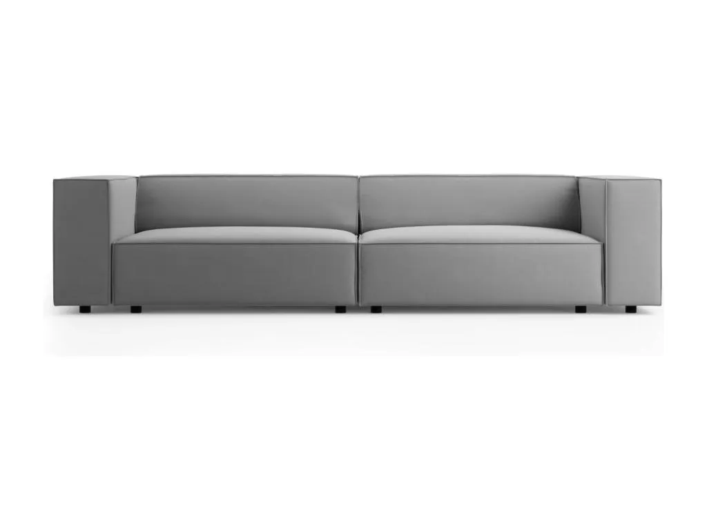Patriciabaezcasa - Sofá Patriciabaezcasa 4 plazas de terciopelo gris claro - 244x102x70cm