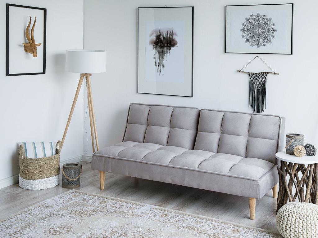 Sofá cama SILJAN Gris claro Gris