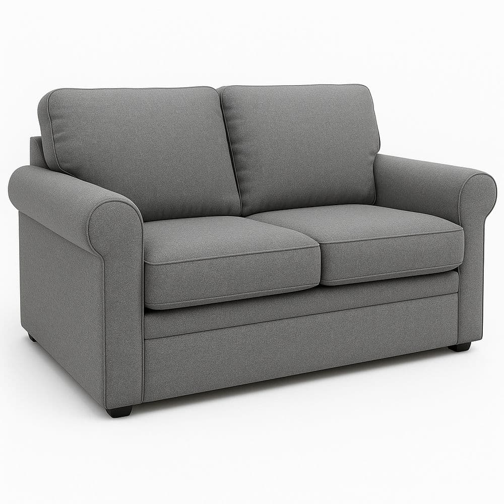 Sofá Tapizado Gris Tela 2 Plazas