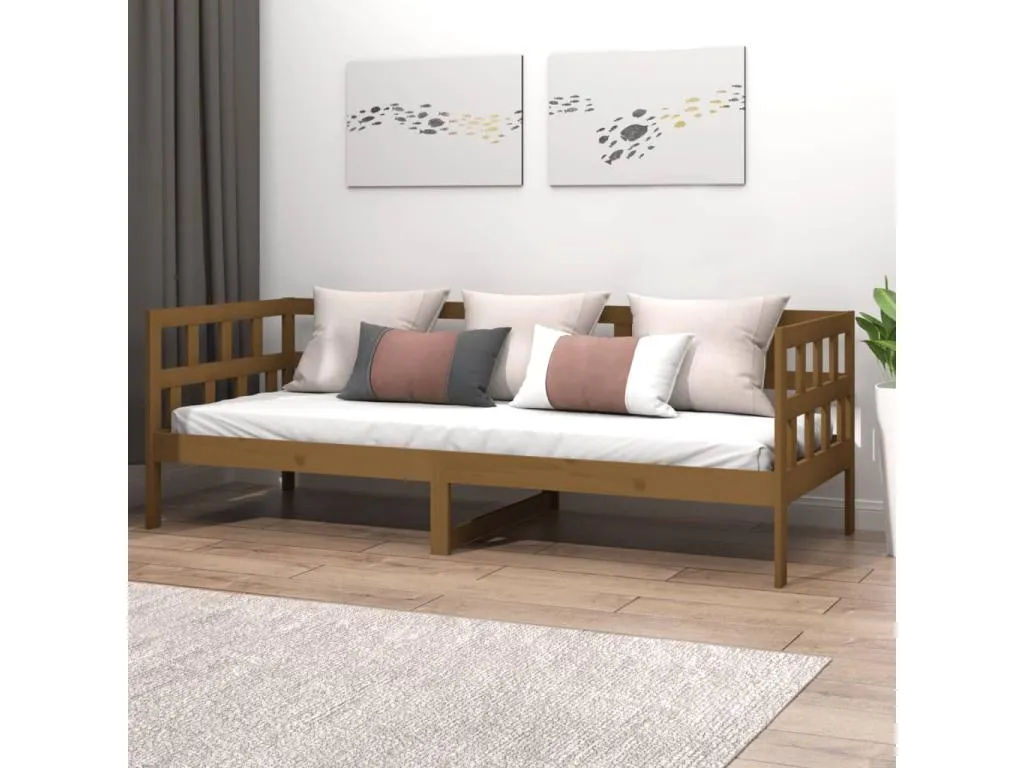 Sofá cama Francomuebleses maciza de Francomuebleses marrón miel 90x200 cm