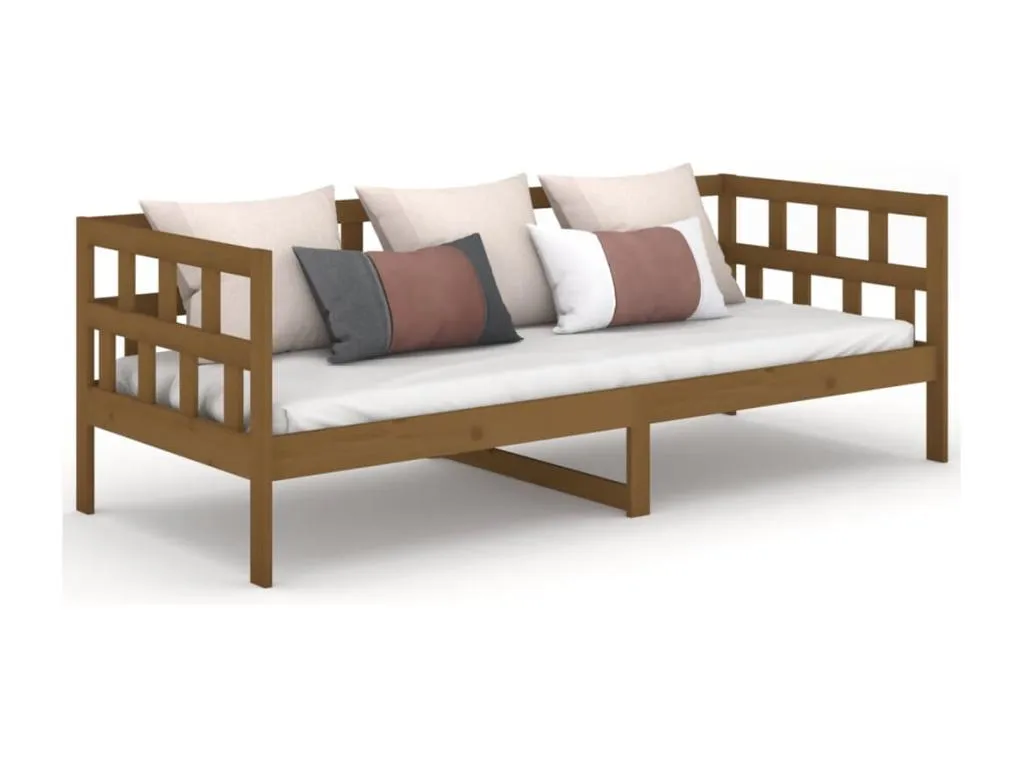 Sofá cama Francomuebleses maciza de Francomuebleses marrón miel 90x200 cm