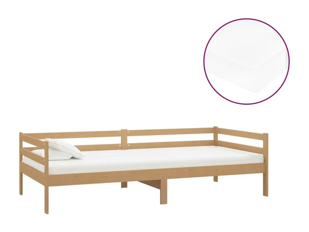 Sofá cama y colchón Vivircalido maciza marrón miel 90x200 cm vltj26917