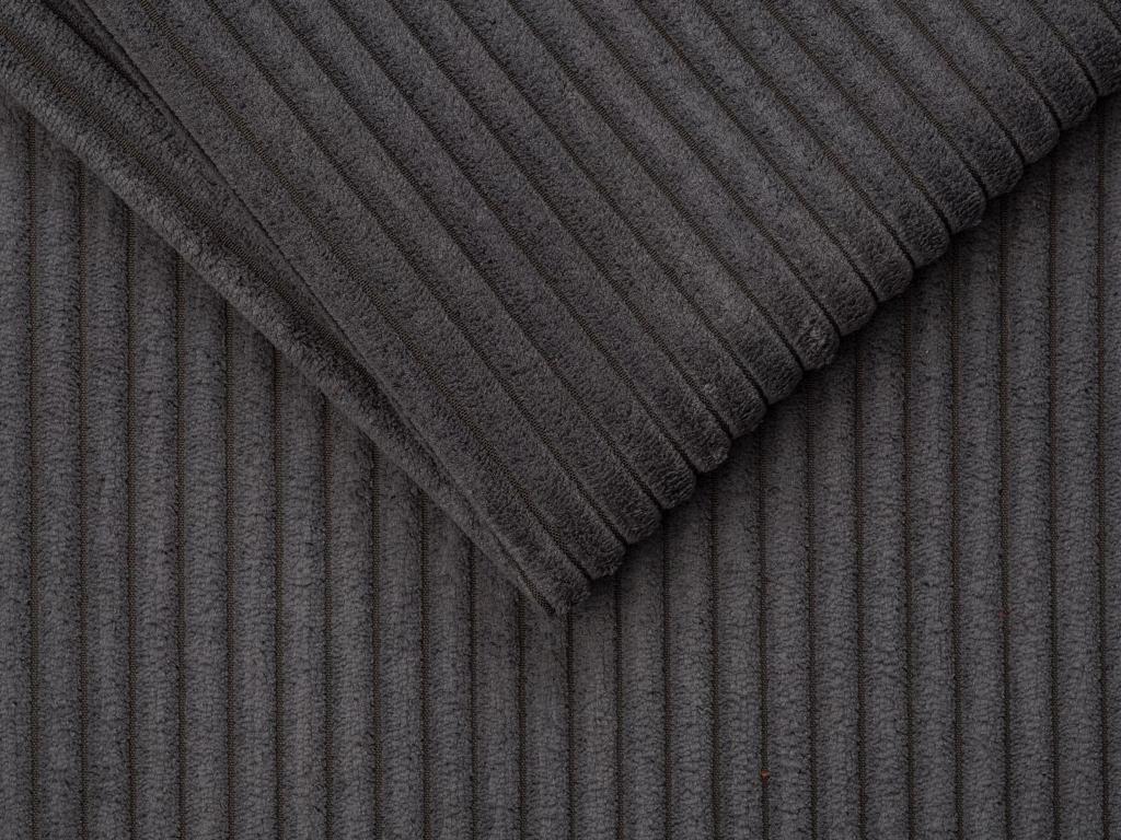 Sofá cama de 4 plazas de pana gris - Somier de láminas de 160 cm - Colchón de 14 cm - VIZIR