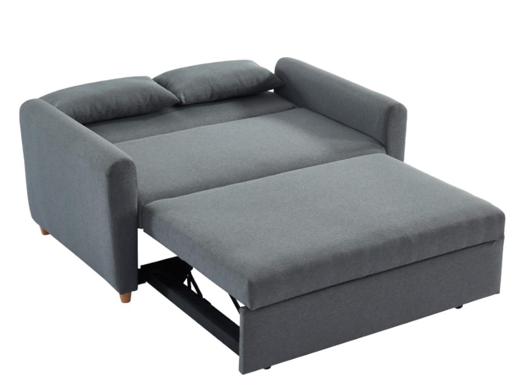 Sofá cama de 2 plazas de tela gris