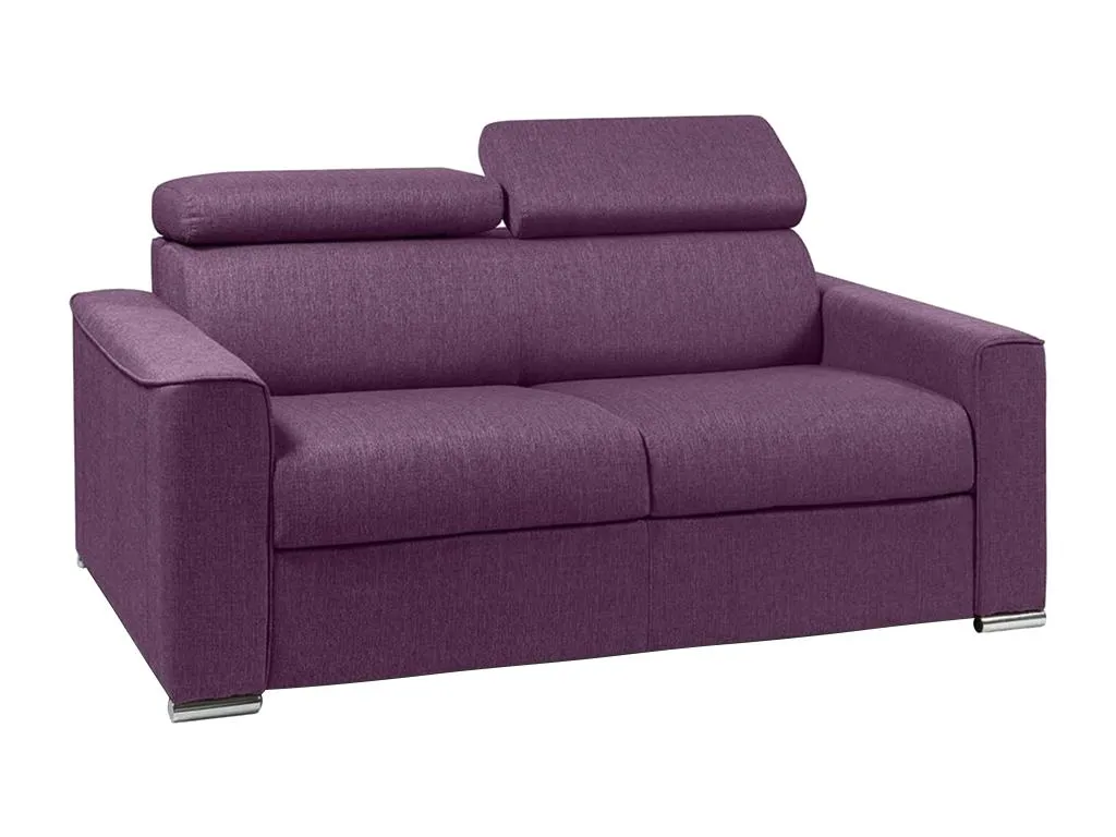 Sofá cama de 2 plazas de tela de apertura rápida Homepleno - Violeta - Cama de 120 cm - Colchón de 14 cm con memoria de forma 53495svnf