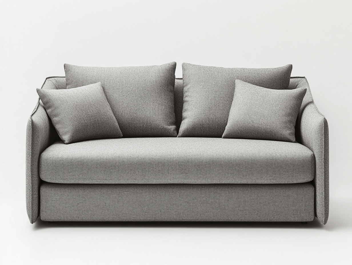 Sofá moderno de tela gris estilo contemporáneo ideal para sala de estar medidas 200x90 cm con función de cama