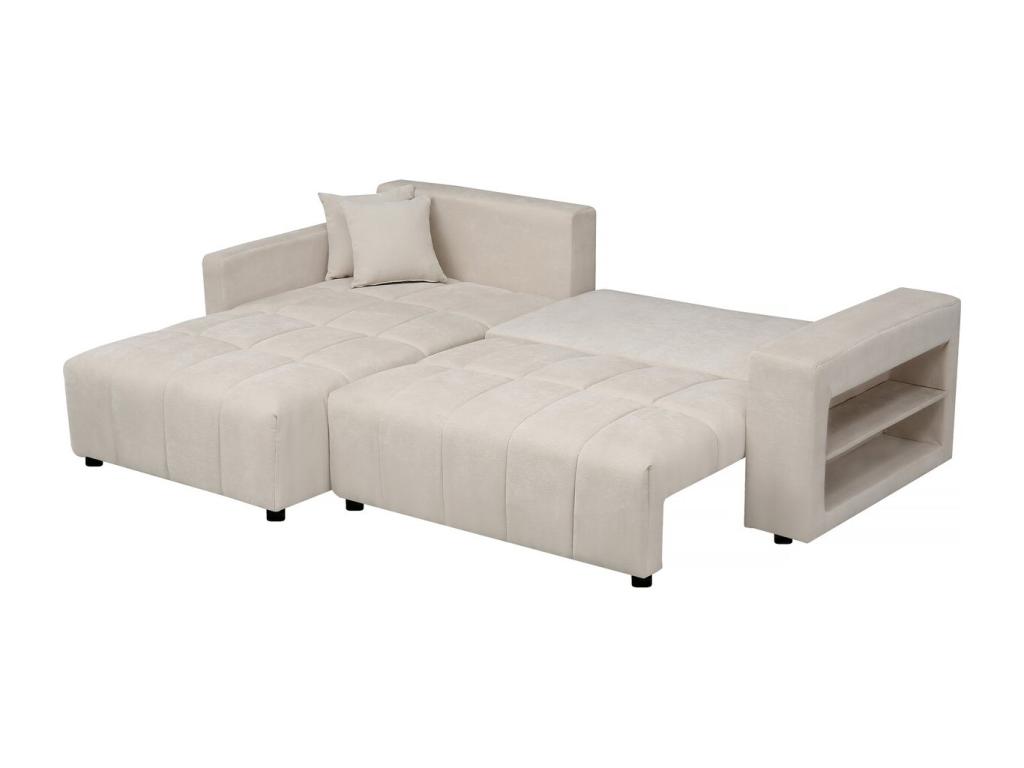 Sofá cama esquinero chenilla 3 plazas beige