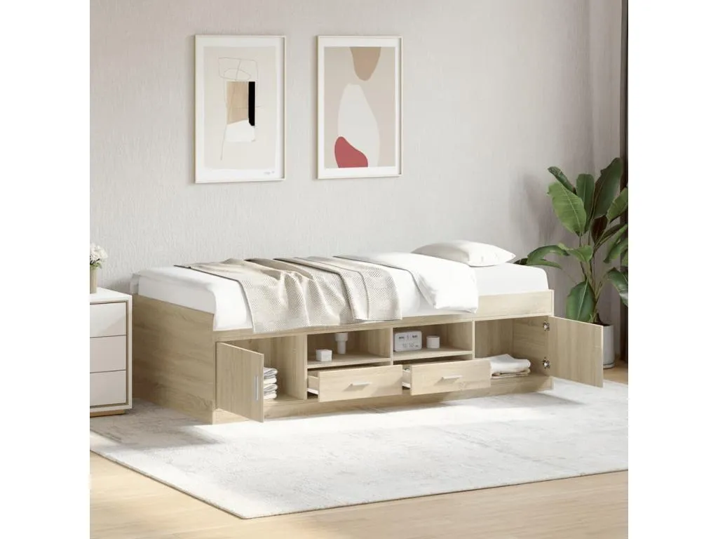 Sofá cama con cajones sin colchón Vivircalido 90x200 cm vxap25426