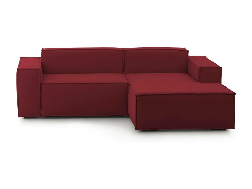 Sofá fijo Mobtrendy Gran Sofá modular de 2 plazas con península a la derecha Made in Italy Sofá moderno en tela Cm 240x170h70 Rojo wyyq49745