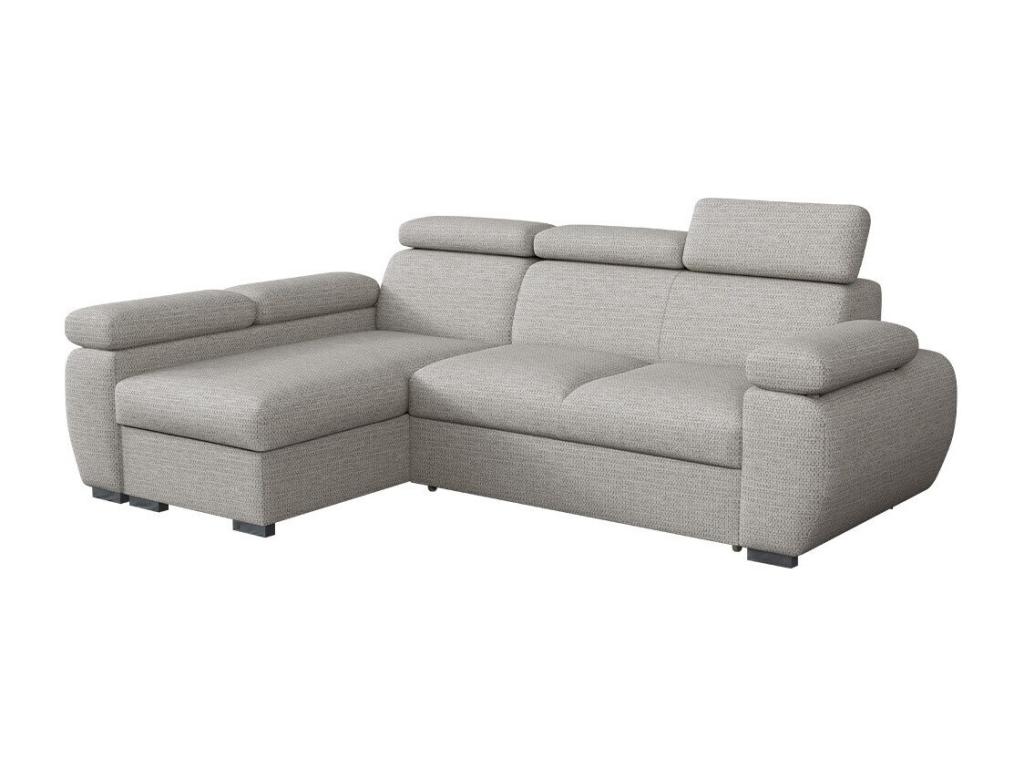 Sofá rinconero Columbus 132, Gris, Función de descanso, Caja de ropa de cama, 255x170cm