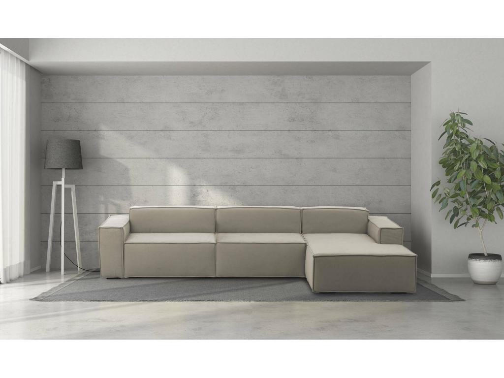 Sofá fijo Joliven Sofá modular 4 plazas península derecha 100 Made in Italy Sofá moderno en Cm 340x170h70 Tórtola