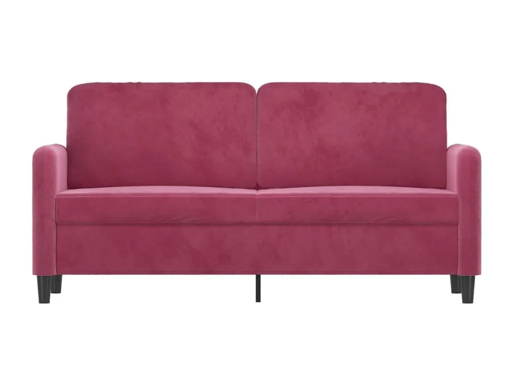 Sofá de 2 plazas de terciopelo rojo tinto 140 cm
