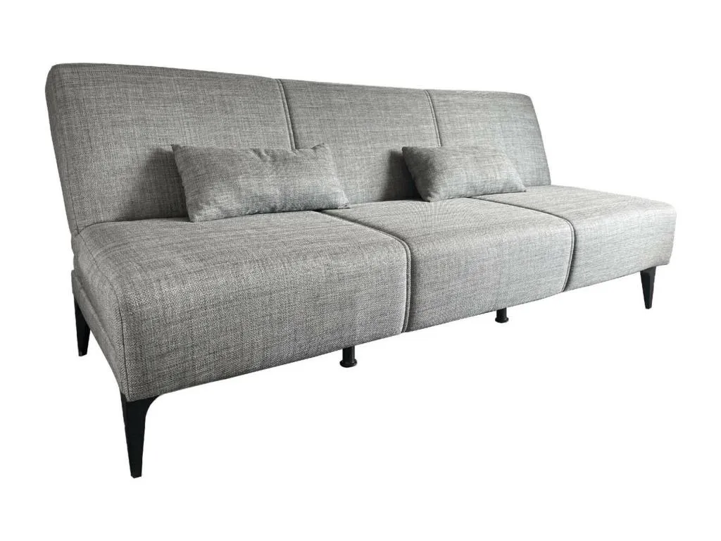 Sofá cama Prietocasa Sofá cama de tela Sofá cama con mecanismo de apertura clic Sofá cama con cojines 190x70h80 cm Gris