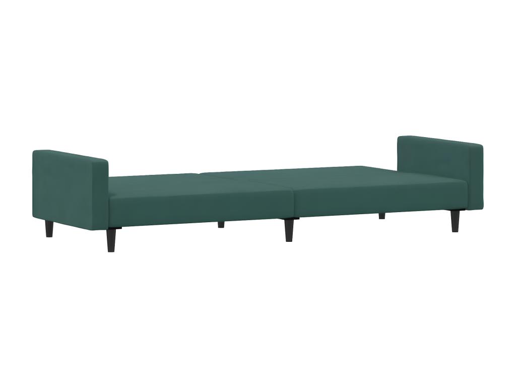 Sofá cama de 2 plazas con taburete Nidolux verde oscuro