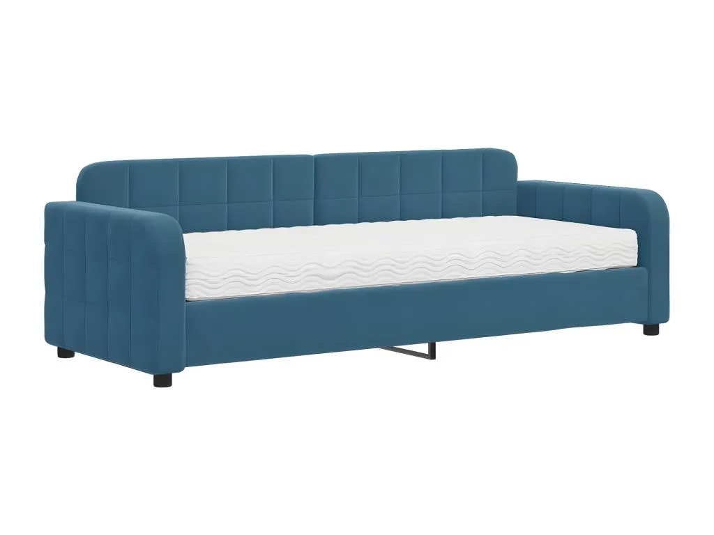 Sofá cama con colchón terciopelo azul 80x200 cm iget89547