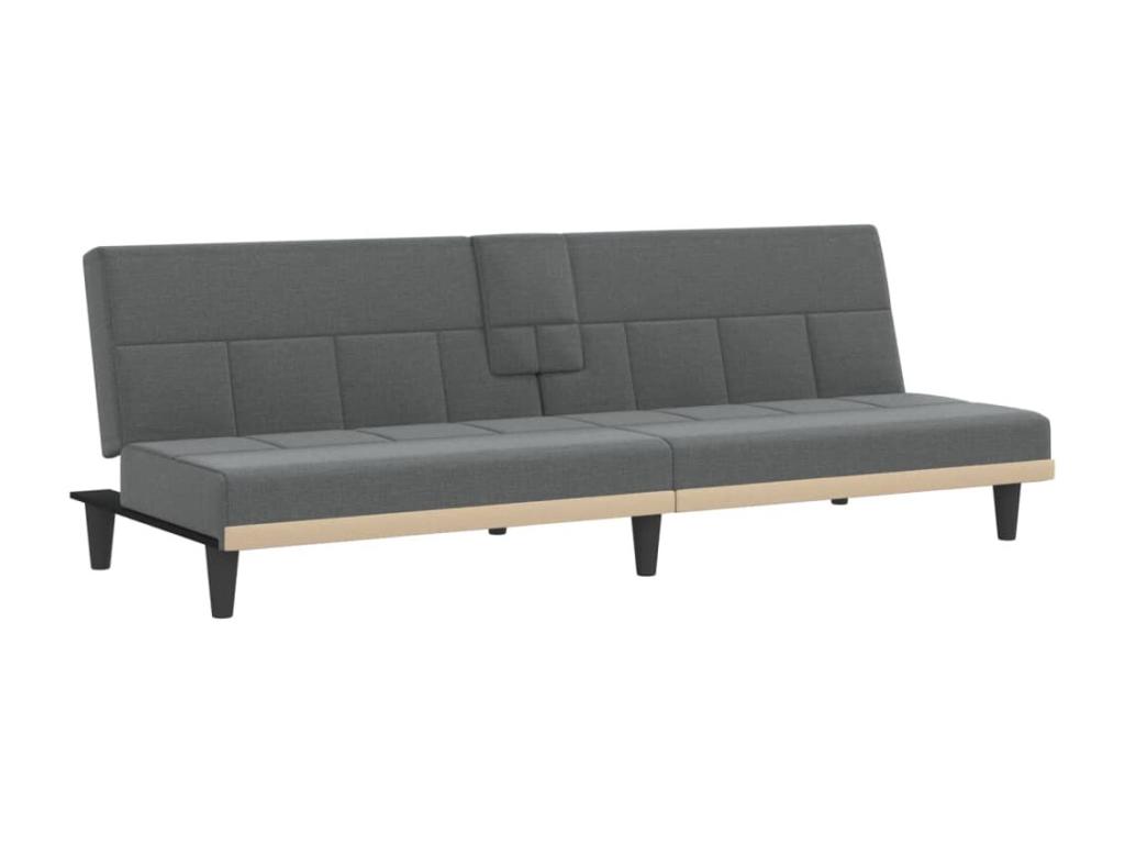 Sofá cama con portavasos Joliven gris oscuro
