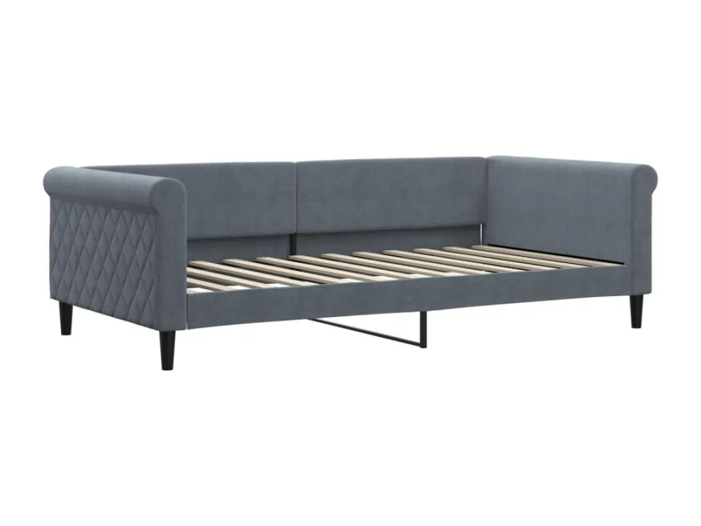 Sofá cama sin colchón terciopelo gris oscuro 100x200 cm