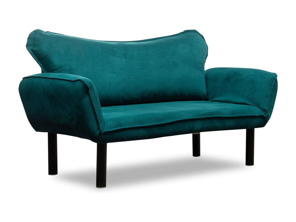 Sofá cama 2 plazas Joliven Sofá transformable Sofá para invitados Sillón cama con almacenaje 140x65 h70 cm Azul claro