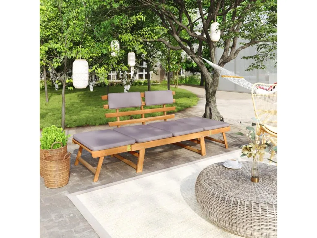 Sofá cama de jardín 2 en 1 con cojín Micasacool maciza Micasacool 190cm