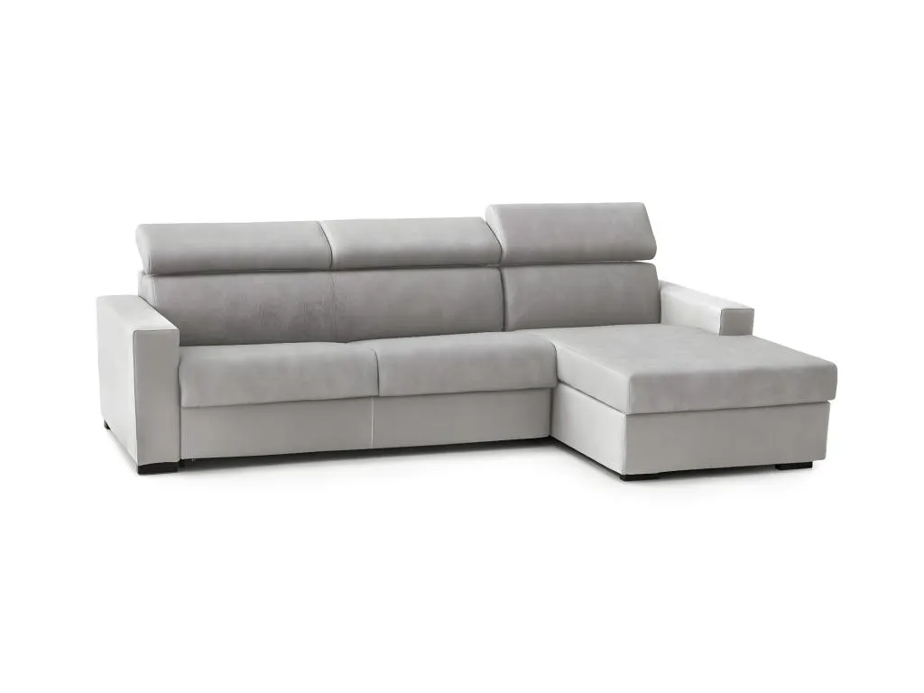 Sofa cama Vivirsingular Sofá de esquina Made in Italy Sofá moderno con apertura giratoria con Contenedor Izquierdo Península con reposabrazos delgados ryvo15359