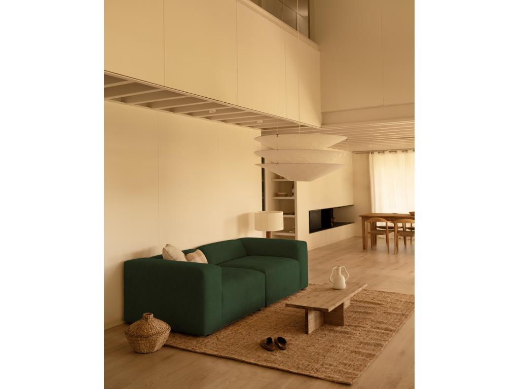 Sofá de 4 plazas de 2 módulos de bouclé color verde 240x70x110cm- BERTA- Nidolux