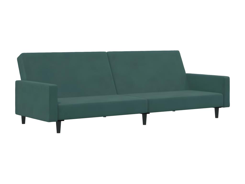 Sofá cama de 2 plazas con taburete Nidolux verde oscuro