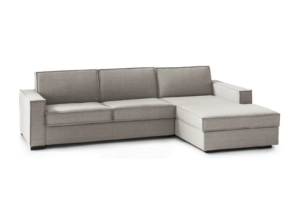 Sofa cama Homepleno Sofá de esquina Made in Italy Sofá con apertura giratoria Península contenedor derecha con reposabrazos delgados icjo48095