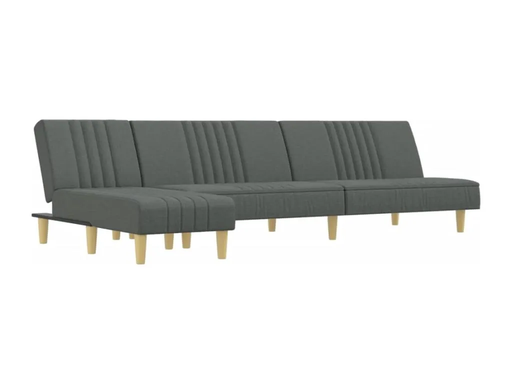 Sofá cama en forma de L tela gris oscuro 255x140x70 cm 76990BAYS