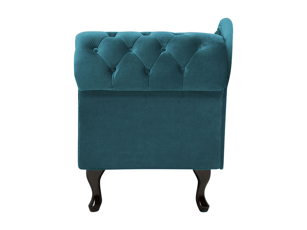 Chaise longue de terciopelo verde azulado derecho NIMES