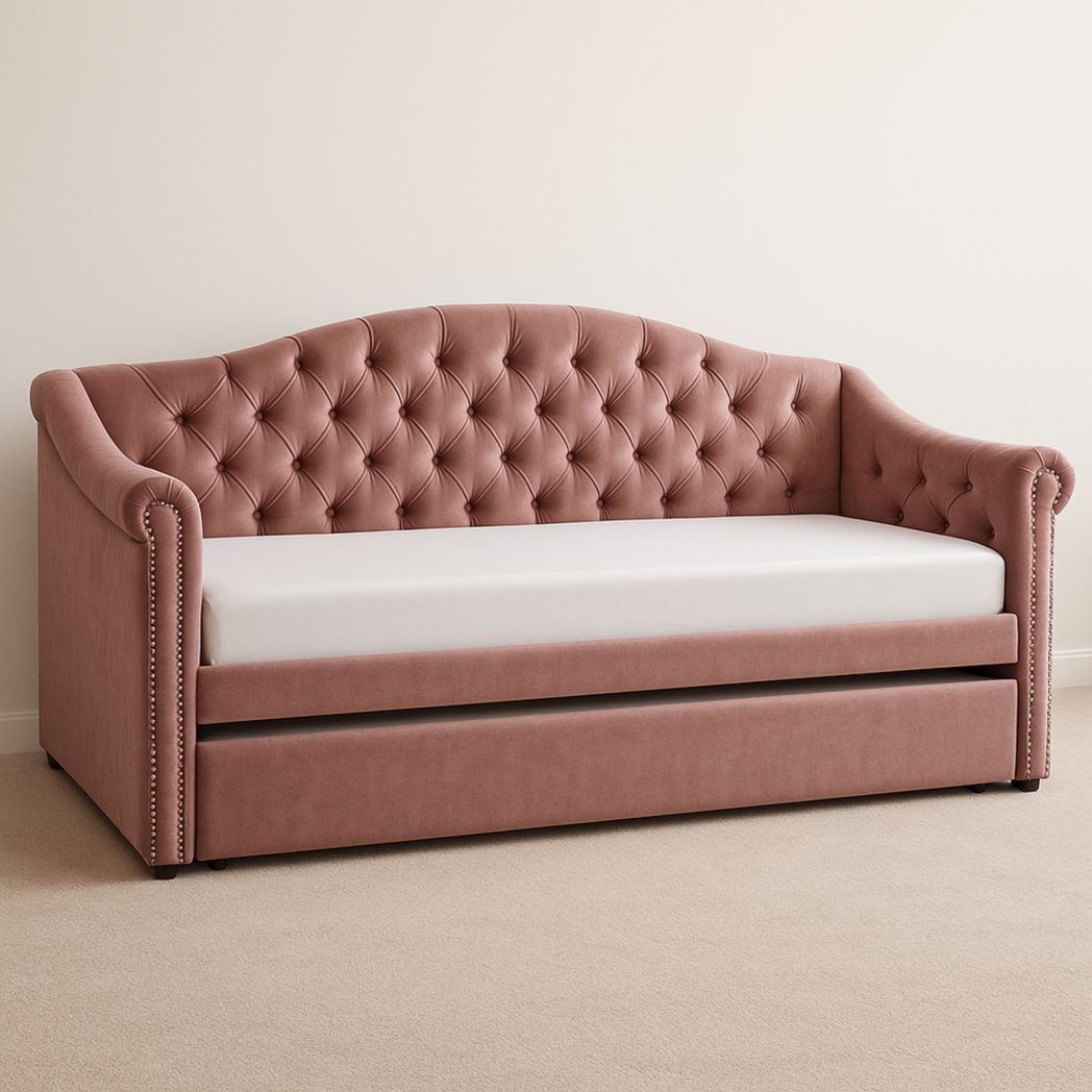 Sofá cama extraíble rosa 200x100x90 cm