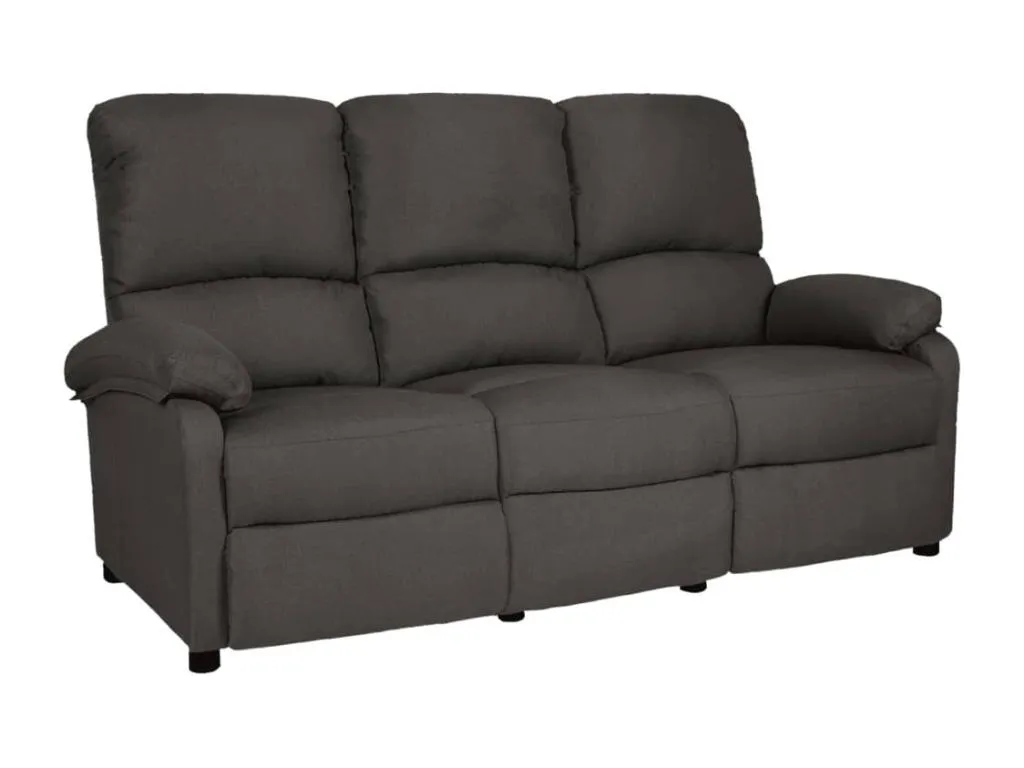 Sofá reclinable de 3 plazas de tela gris oscuro 84037XPYP