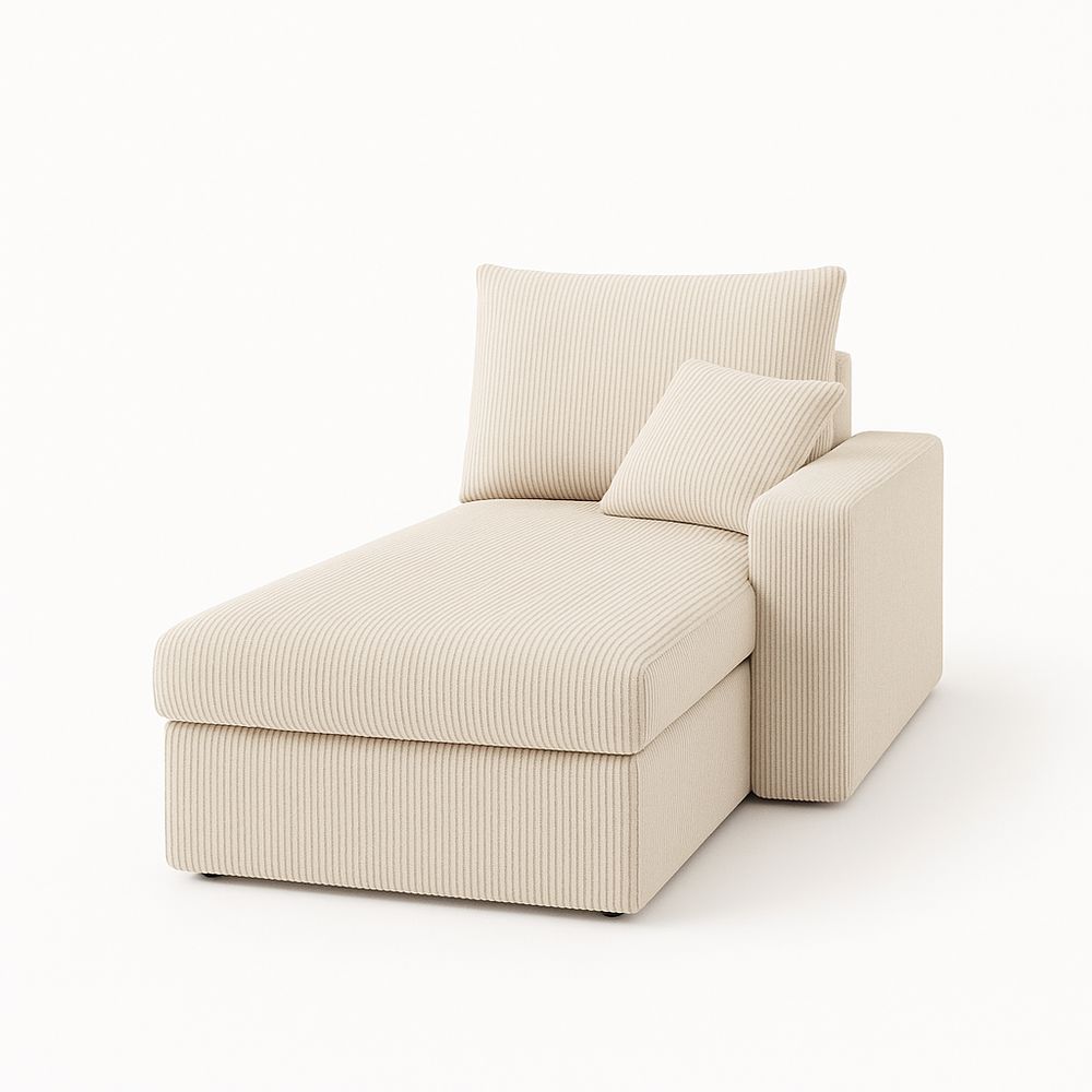 Chaiselongue moderna de tela suave,sofá de descanso con reposabrazos y cojín,diseño minimalista,ideal para sala de estar