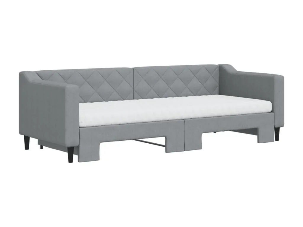 Sofá cama Decoencanto con colchón tela gris claro 80x200 cm