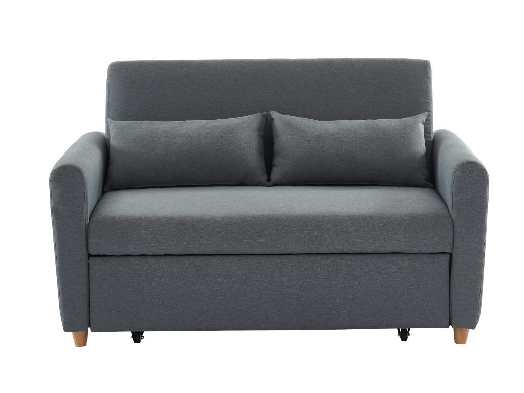 Sofá cama de 2 plazas de tela gris