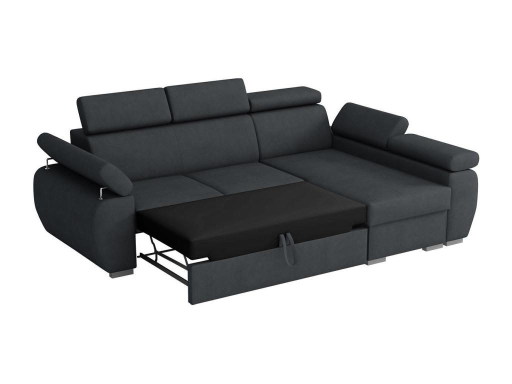 Sofá rinconero Columbus 132, Gris, Función de descanso, Caja de ropa de cama, 255x170cm