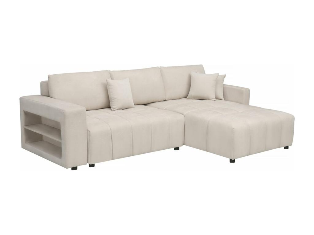 Sofá cama esquinero chenilla 3 plazas beige