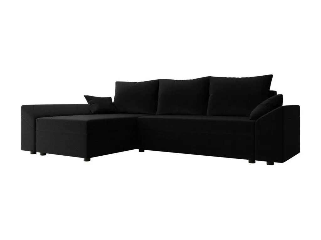 Sofá rinconero Habitarluz 130 Negro Función de descanso Caja de ropa de cama 240x140cm EFEI86645