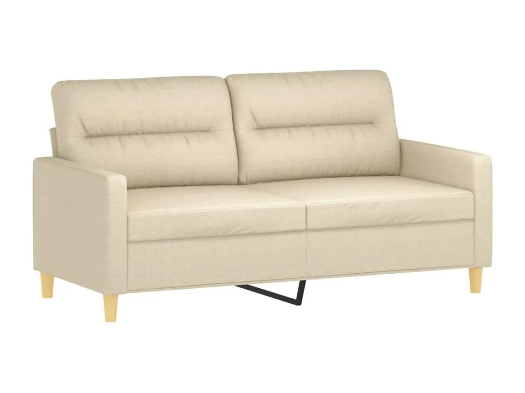 Sofá de 2 plazas de tela color crema 140 cm uqxf74937