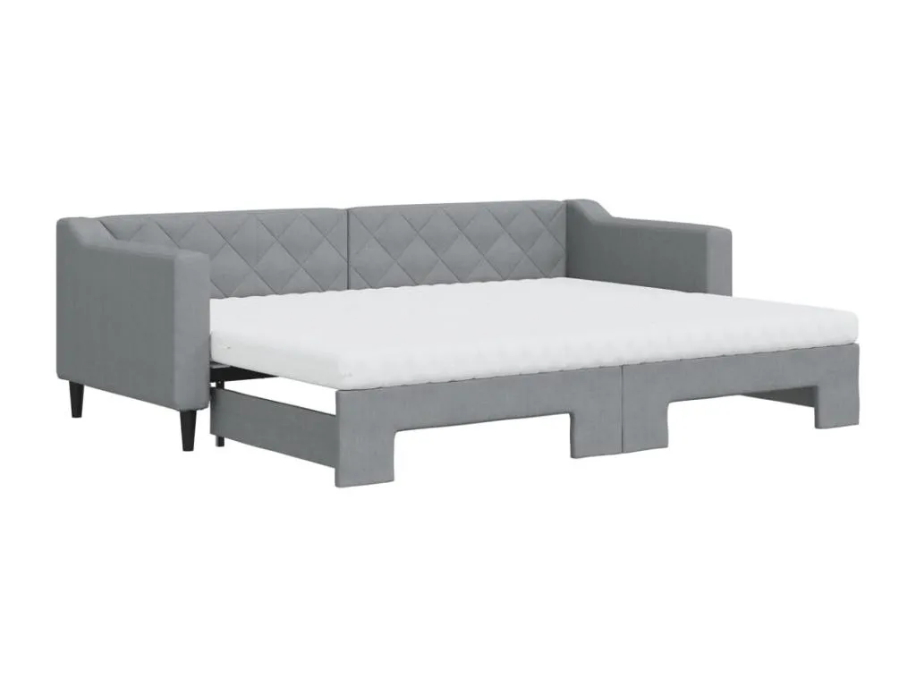 Sofá cama Decoencanto con colchón tela gris claro 80x200 cm