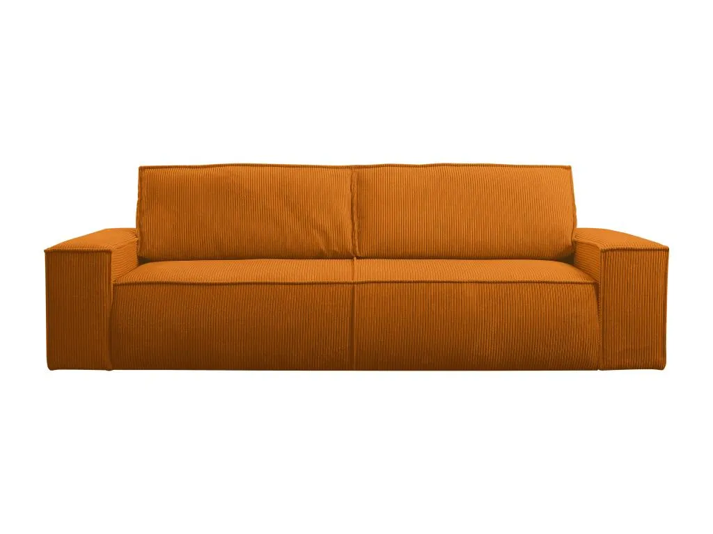 Sofá cama de 4 plazas en pana color naranja claro Decohoguera YC8876126