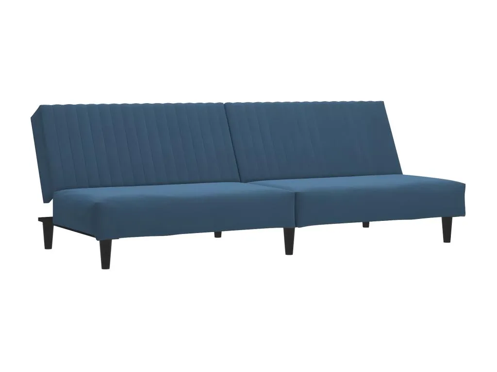 Sofá cama de 2 plazas terciopelo azul