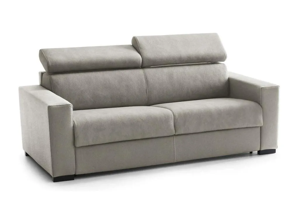 Sofá fijo Francomuebleses sofá de 3 plazas Made in Italy Sofá de salón de tejido acolchado con reposacabezas regulables y reposabrazos estándar