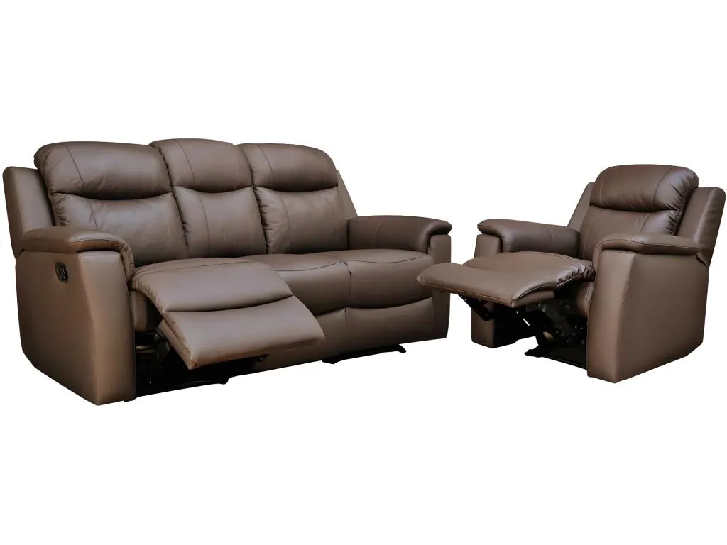 Sofá Mobtrendy 3 1 plazas Mobtrendy - Marrón - Mesa auxiliar 60100ccez