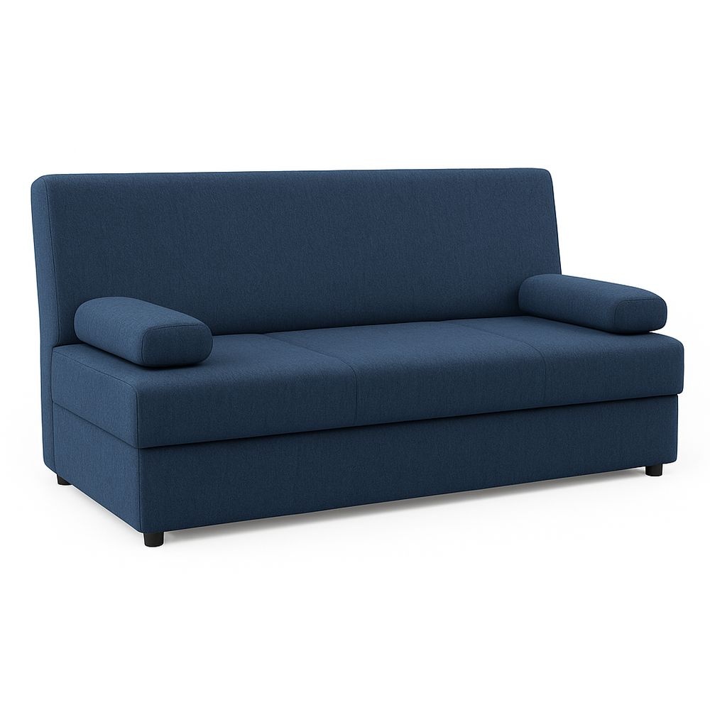 Sofá cama 190x90 cm salón tela azul función plegable