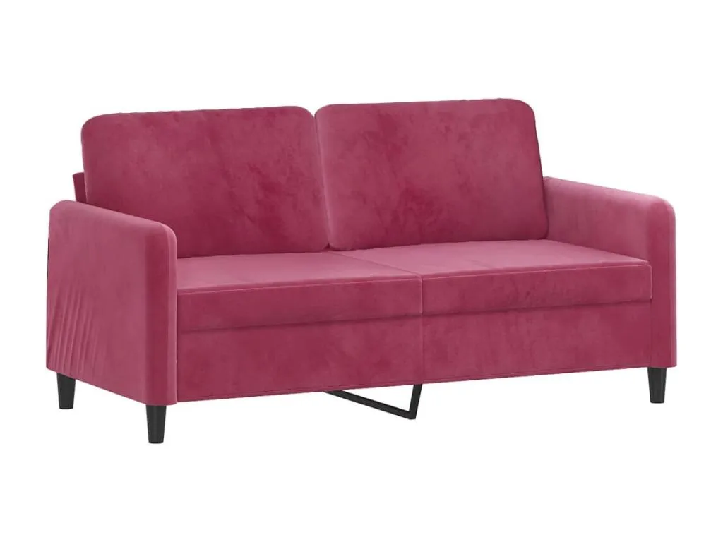 Sofá de 2 plazas de terciopelo rojo tinto 140 cm