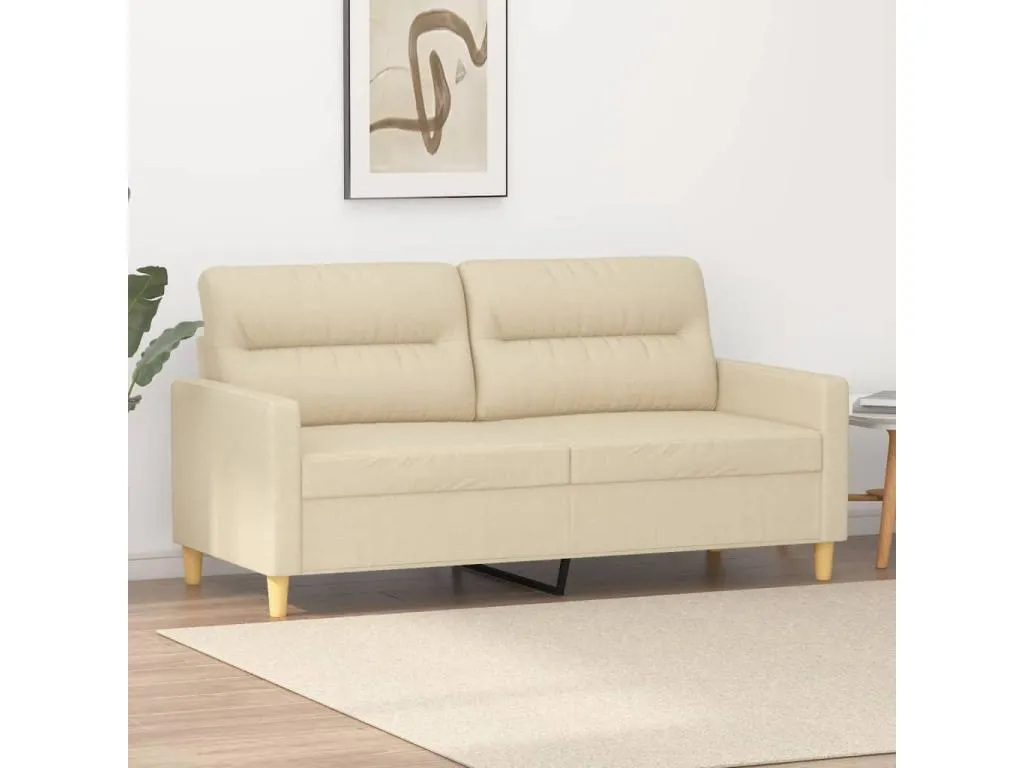 Sofá de 2 plazas de tela color crema 140 cm uqxf74937