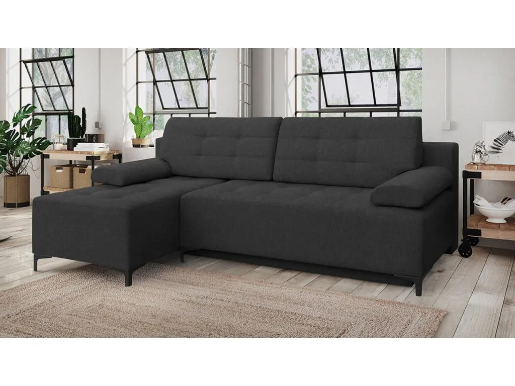 Sofá rinconero Boverdeco 101 Gris Función de descanso Caja de ropa de cama 215cm
